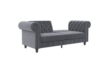Bäddsoffa Felix 236x87x83 cm, Antracit, Sammet - 236x87x83 cm, Antracit, Sammet - Möbler - Soffa - Bäddsoffa - 3 sits bäddsoffa