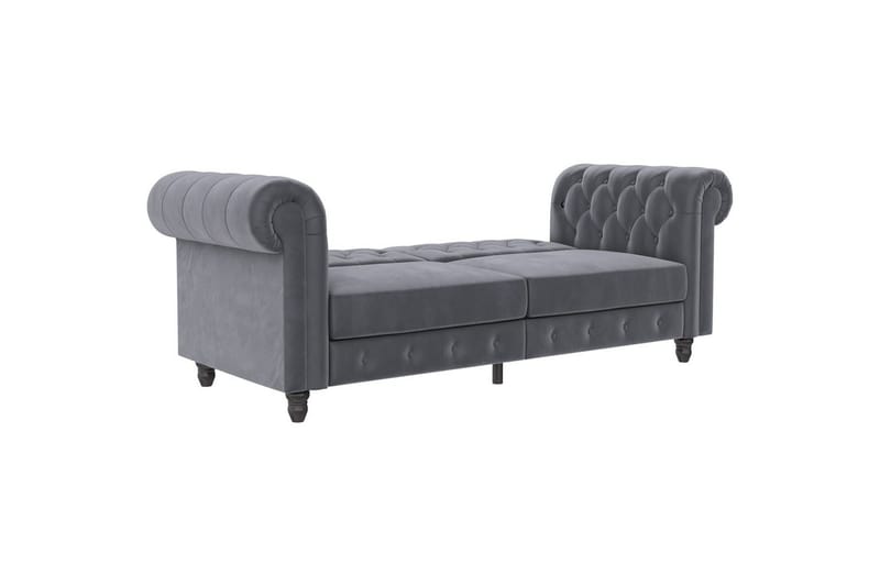 Bäddsoffa Felix 236x87x83 cm, Antracit, Sammet - 236x87x83 cm, Antracit, Sammet - Möbler - Soffa - Bäddsoffa - 3 sits bäddsoffa