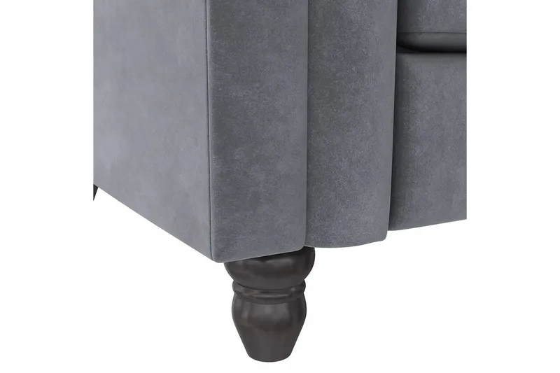 Bäddsoffa Felix 236x87x83 cm, Antracit, Sammet - 236x87x83 cm, Antracit, Sammet - Möbler - Soffa - Bäddsoffa - 3 sits bäddsoffa