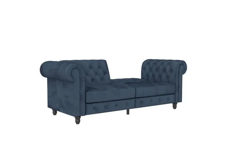 Bäddsoffa Felix 236x87x83 cm, Blå, Sammet - 236x87x83 cm, Blå, Sammet - Möbler - Soffa - Bäddsoffa - 3 sits bäddsoffa