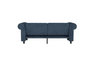 Bäddsoffa Felix 236x87x83 cm, Blå, Sammet - 236x87x83 cm, Blå, Sammet - Möbler - Soffa - Bäddsoffa - 3 sits bäddsoffa
