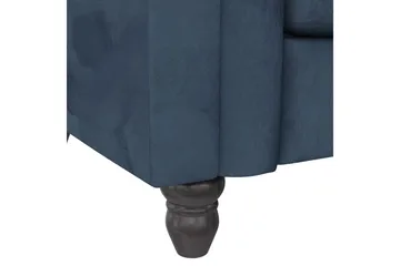 Bäddsoffa Felix 236x87x83 cm, Blå, Sammet - 236x87x83 cm, Blå, Sammet - Möbler - Soffa - Bäddsoffa - 3 sits bäddsoffa