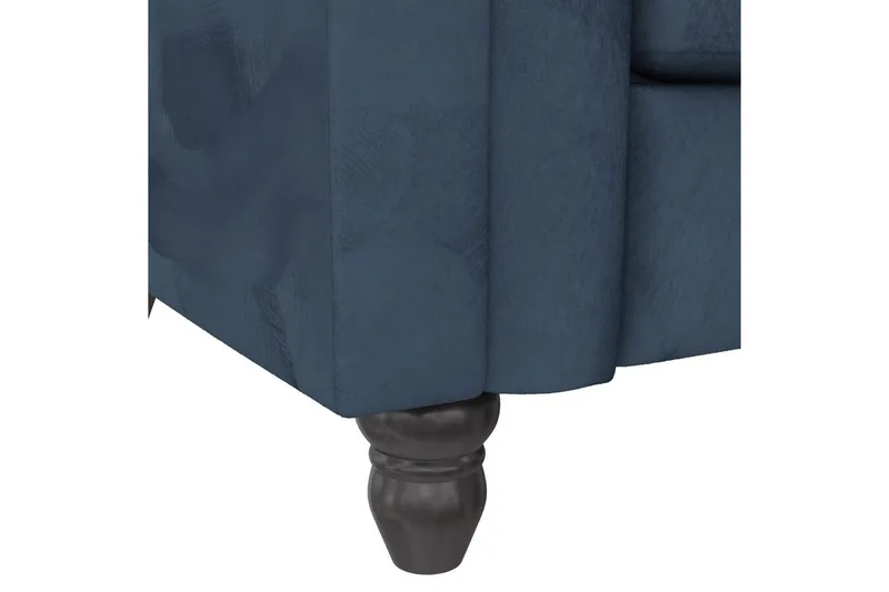 Bäddsoffa Felix 236x87x83 cm, Blå, Sammet - 236x87x83 cm, Blå, Sammet - Möbler - Soffa - Bäddsoffa - 3 sits bäddsoffa