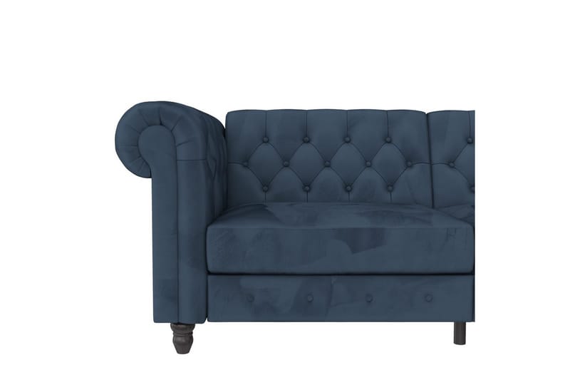 Bäddsoffa Felix 236x87x83 cm, Blå, Sammet - 236x87x83 cm, Blå, Sammet - Möbler - Soffa - Bäddsoffa - 3 sits bäddsoffa