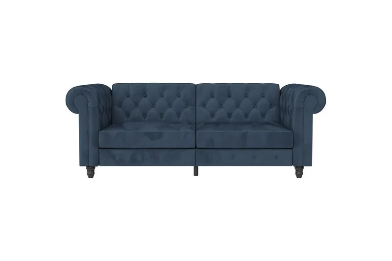 Bäddsoffa Felix 236x87x83 cm, Blå, Sammet - 236x87x83 cm, Blå, Sammet - Möbler - Soffa - Bäddsoffa - 3 sits bäddsoffa