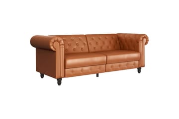 Bäddsoffa Felix 236x87x83 cm, Cognac, PU/trä/metall