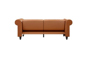 Bäddsoffa Felix 236x87x83 cm, Cognac, PU/trä/metall - 236x87x83 cm, Cognac, PU/trä/metall - Möbler - Soffa - Bäddsoffa - 3 sits bäddsoffa