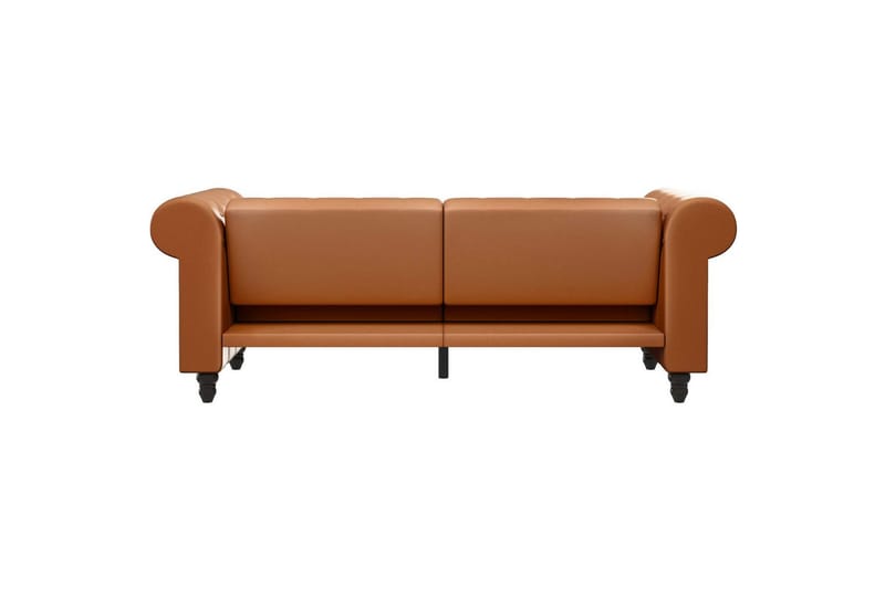 Bäddsoffa Felix 236x87x83 cm, Cognac, PU/trä/metall - 236x87x83 cm, Cognac, PU/trä/metall - Möbler - Soffa - Bäddsoffa - 3 sits bäddsoffa