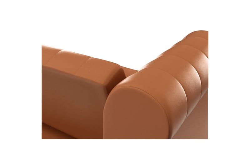 Bäddsoffa Felix 236x87x83 cm, Cognac, PU/trä/metall - 236x87x83 cm, Cognac, PU/trä/metall - Möbler - Soffa - Bäddsoffa - 3 sits bäddsoffa