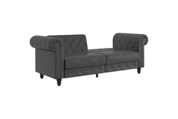 Bäddsoffa Felix 236x87x83 cm, Grå, PU/trä/metall - 236x87x83 cm, Grå, PU/trä/metall - Möbler - Soffa - Bäddsoffa - 3 sits bäddsoffa