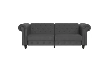 Bäddsoffa Felix 236x87x83 cm, Grå, PU/trä/metall - 236x87x83 cm, Grå, PU/trä/metall - Möbler - Soffa - Bäddsoffa - 3 sits bäddsoffa
