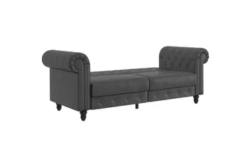 Bäddsoffa Felix 236x87x83 cm, Grå, PU/trä/metall - 236x87x83 cm, Grå, PU/trä/metall - Möbler - Soffa - Bäddsoffa - 3 sits bäddsoffa