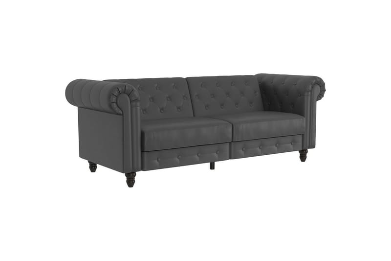 Bäddsoffa Felix 236x87x83 cm, Grå, PU/trä/metall - 236x87x83 cm, Grå, PU/trä/metall - Möbler - Soffa - Bäddsoffa - 3 sits bäddsoffa