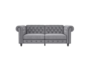 Bäddsoffa Felix 236x87x83 cm, Ljusgrå, Sammet - 236x87x83 cm, Ljusgrå, Sammet - Möbler - Soffa - Bäddsoffa - 3 sits bäddsoffa