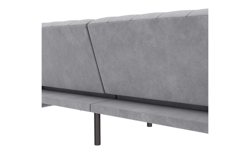 Bäddsoffa Felix 236x87x83 cm, Ljusgrå, Sammet - 236x87x83 cm, Ljusgrå, Sammet - Möbler - Soffa - Bäddsoffa - 3 sits bäddsoffa