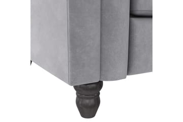 Bäddsoffa Felix 236x87x83 cm, Ljusgrå, Sammet - 236x87x83 cm, Ljusgrå, Sammet - Möbler - Soffa - Bäddsoffa - 3 sits bäddsoffa
