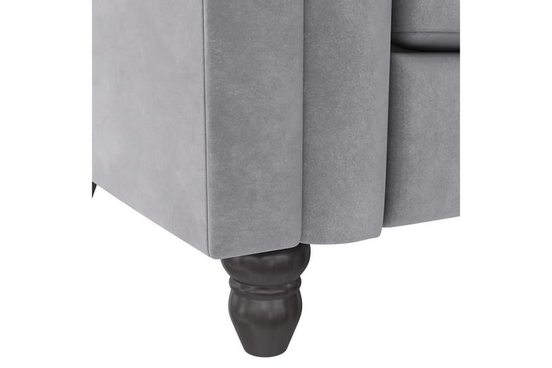 Bäddsoffa Felix 236x87x83 cm, Ljusgrå, Sammet - 236x87x83 cm, Ljusgrå, Sammet - Möbler - Soffa - Bäddsoffa - 3 sits bäddsoffa