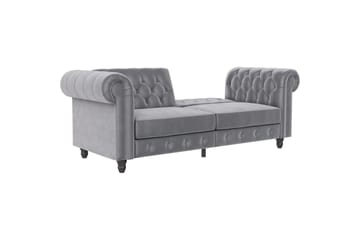 Bäddsoffa Felix 236x87x83 cm, Ljusgrå, Sammet - 236x87x83 cm, Ljusgrå, Sammet - Möbler - Soffa - Bäddsoffa - 3 sits bäddsoffa