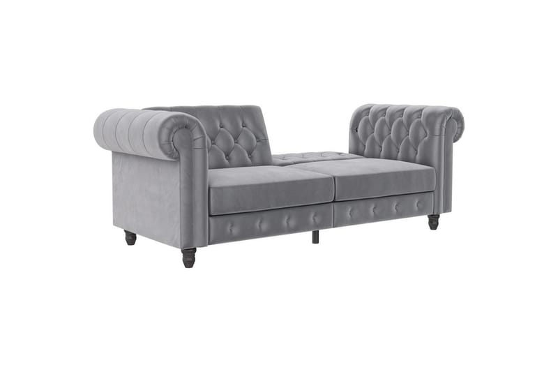 Bäddsoffa Felix 236x87x83 cm, Ljusgrå, Sammet - 236x87x83 cm, Ljusgrå, Sammet - Möbler - Soffa - Bäddsoffa - 3 sits bäddsoffa
