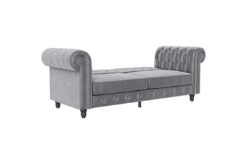 Bäddsoffa Felix 236x87x83 cm, Ljusgrå, Sammet - 236x87x83 cm, Ljusgrå, Sammet - Möbler - Soffa - Bäddsoffa - 3 sits bäddsoffa