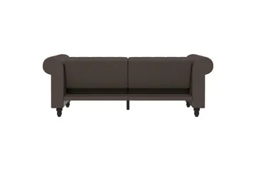 Bäddsoffa Felix 236x87x83 cm, Mörkbrun, Mikrofiber/Trä/Metall - 236x87x83 cm, Mörkbrun, Mikrofiber/Trä/Metall - Möbler - Soffa - Bäddsoffa - 3 sits bäddsoffa