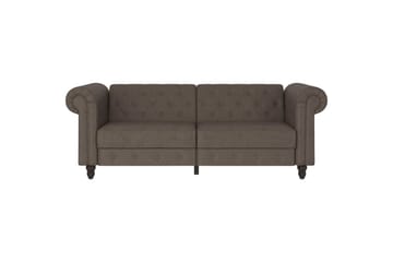 Bäddsoffa Felix 236x87x83 cm, Mörkbrun, Mikrofiber/Trä/Metall - 236x87x83 cm, Mörkbrun, Mikrofiber/Trä/Metall - Möbler - Soffa - Bäddsoffa - 3 sits bäddsoffa