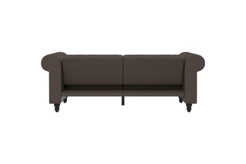 Bäddsoffa Felix 236x87x83 cm, Mörkbrun, Mikrofiber/Trä/Metall - 236x87x83 cm, Mörkbrun, Mikrofiber/Trä/Metall - Möbler - Soffa - Bäddsoffa - 3 sits bäddsoffa