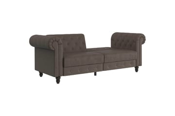 Bäddsoffa Felix 236x87x83 cm, Mörkbrun, Mikrofiber/Trä/Metall - 236x87x83 cm, Mörkbrun, Mikrofiber/Trä/Metall - Möbler - Soffa - Bäddsoffa - 3 sits bäddsoffa