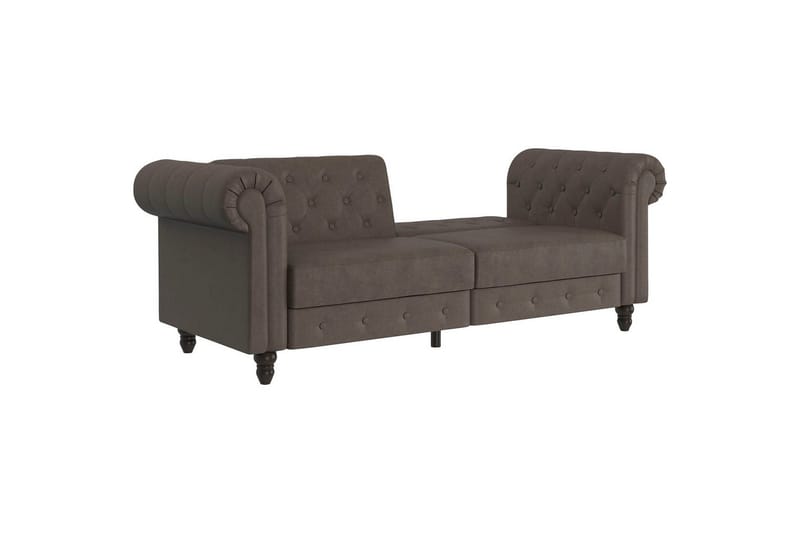 Bäddsoffa Felix 236x87x83 cm, Mörkbrun, Mikrofiber/Trä/Metall - 236x87x83 cm, Mörkbrun, Mikrofiber/Trä/Metall - Möbler - Soffa - Bäddsoffa - 3 sits bäddsoffa