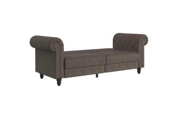 Bäddsoffa Felix 236x87x83 cm, Mörkbrun, Mikrofiber/Trä/Metall - 236x87x83 cm, Mörkbrun, Mikrofiber/Trä/Metall - Möbler - Soffa - Bäddsoffa - 3 sits bäddsoffa