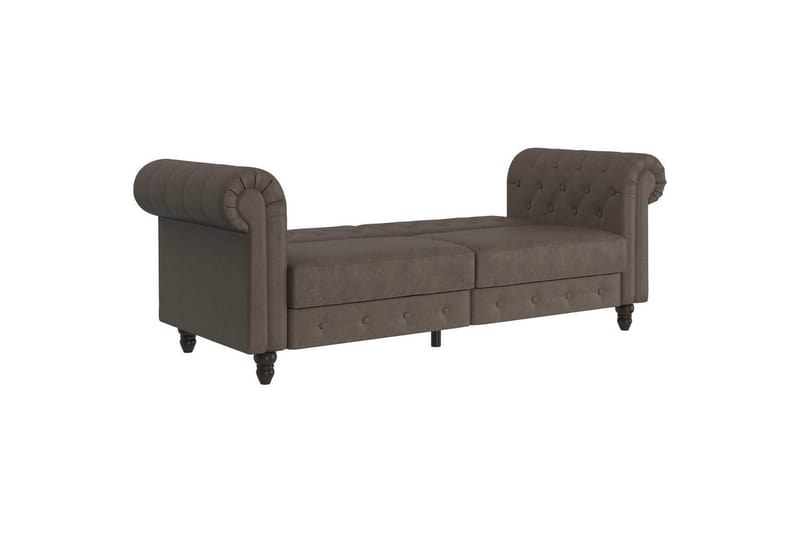 Bäddsoffa Felix 236x87x83 cm, Mörkbrun, Mikrofiber/Trä/Metall - 236x87x83 cm, Mörkbrun, Mikrofiber/Trä/Metall - Möbler - Soffa - Bäddsoffa - 3 sits bäddsoffa