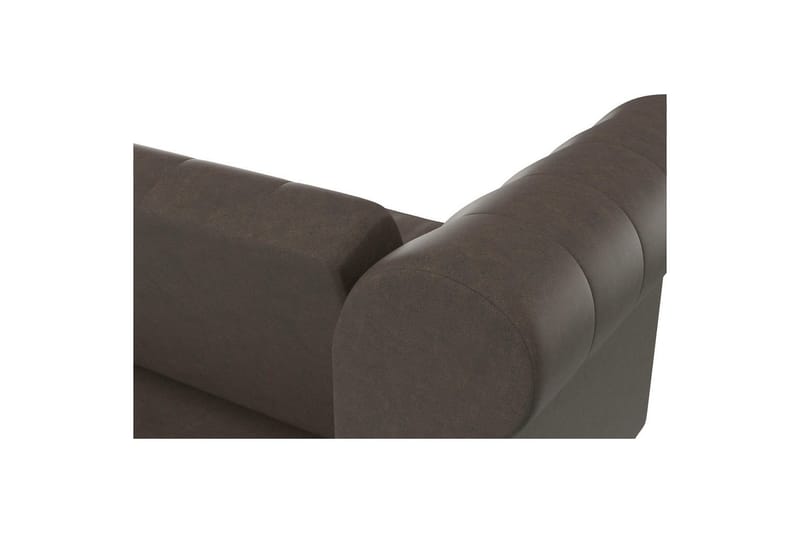 Bäddsoffa Felix 236x87x83 cm, Mörkbrun, Mikrofiber/Trä/Metall - 236x87x83 cm, Mörkbrun, Mikrofiber/Trä/Metall - Möbler - Soffa - Bäddsoffa - 3 sits bäddsoffa