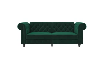 Bäddsoffa Felix 236x87x83 cm, Mörkgrön, Sammet - 236x87x83 cm, Mörkgrön, Sammet - Möbler - Soffa - Bäddsoffa - 3 sits bäddsoffa