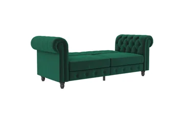 Bäddsoffa Felix 236x87x83 cm, Mörkgrön, Sammet - 236x87x83 cm, Mörkgrön, Sammet - Möbler - Soffa - Bäddsoffa - 3 sits bäddsoffa