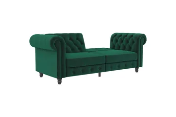 Bäddsoffa Felix 236x87x83 cm, Mörkgrön, Sammet - 236x87x83 cm, Mörkgrön, Sammet - Möbler - Soffa - Bäddsoffa - 3 sits bäddsoffa