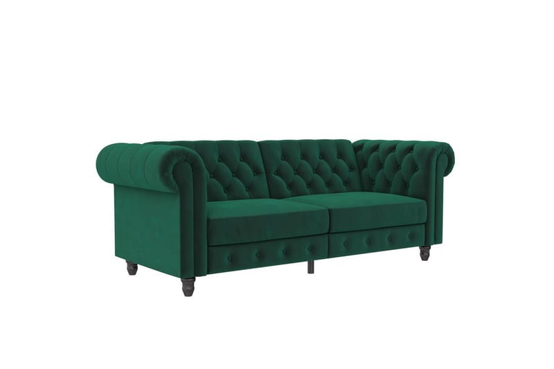 Bäddsoffa Felix 236x87x83 cm, Mörkgrön, Sammet - 236x87x83 cm, Mörkgrön, Sammet - Möbler - Soffa - Bäddsoffa - 3 sits bäddsoffa