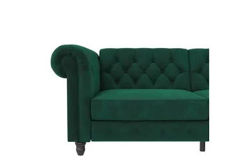 Bäddsoffa Felix 236x87x83 cm, Mörkgrön, Sammet - 236x87x83 cm, Mörkgrön, Sammet - Möbler - Soffa - Bäddsoffa - 3 sits bäddsoffa