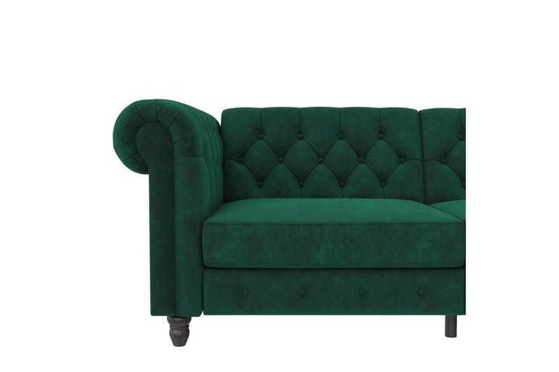 Bäddsoffa Felix 236x87x83 cm, Mörkgrön, Sammet - 236x87x83 cm, Mörkgrön, Sammet - Möbler - Soffa - Bäddsoffa - 3 sits bäddsoffa