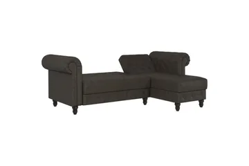Bäddsoffa Felix 241x154x83 cm, Antracit, Mikrofiber/Trä/Metall - 241x154x83 cm, Antracit, Mikrofiber/Trä/Metall - Möbler - Soffa - Bäddsoffa - Bäddsoffa divan
