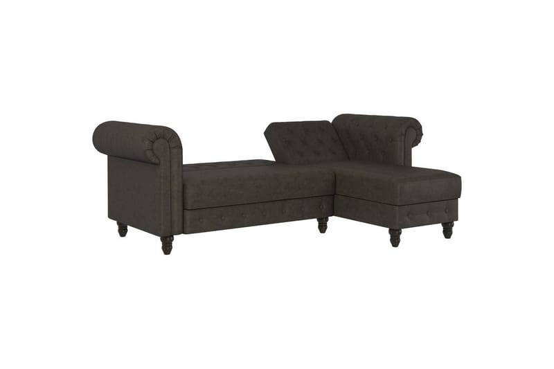Bäddsoffa Felix 241x154x83 cm, Antracit, Mikrofiber/Trä/Metall - 241x154x83 cm, Antracit, Mikrofiber/Trä/Metall - Möbler - Soffa - Bäddsoffa - Bäddsoffa divan