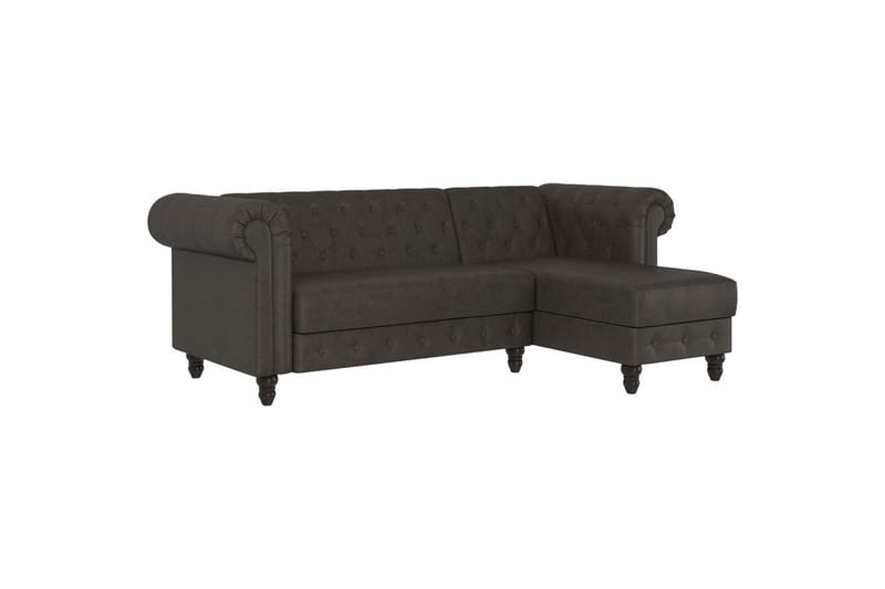 Bäddsoffa Felix 241x154x83 cm, Antracit, Mikrofiber/Trä/Metall - 241x154x83 cm, Antracit, Mikrofiber/Trä/Metall - Möbler - Soffa - Bäddsoffa - Bäddsoffa divan