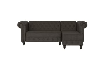 Bäddsoffa Felix 241x154x83 cm, Antracit, Mikrofiber/Trä/Metall - 241x154x83 cm, Antracit, Mikrofiber/Trä/Metall - Möbler - Soffa - Bäddsoffa - Bäddsoffa divan