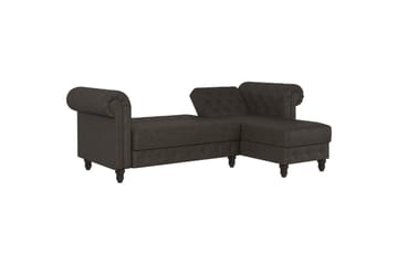 Bäddsoffa Felix 241x154x83 cm, Antracit, Mikrofiber/Trä/Metall - 241x154x83 cm, Antracit, Mikrofiber/Trä/Metall - Möbler - Soffa - Bäddsoffa - Bäddsoffa divan
