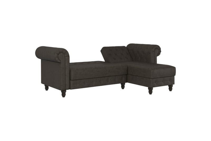 Bäddsoffa Felix 241x154x83 cm, Antracit, Mikrofiber/Trä/Metall - 241x154x83 cm, Antracit, Mikrofiber/Trä/Metall - Möbler - Soffa - Bäddsoffa - Bäddsoffa divan