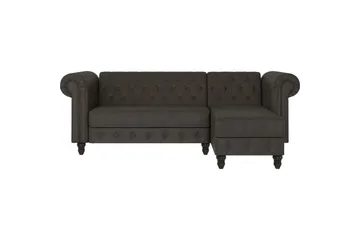 Bäddsoffa Felix 241x154x83 cm, Antracit, Mikrofiber/Trä/Metall - 241x154x83 cm, Antracit, Mikrofiber/Trä/Metall - Möbler - Soffa - Bäddsoffa - Bäddsoffa divan