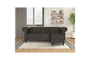 Bäddsoffa Felix 241x154x83 cm, Antracit, Mikrofiber/Trä/Metall - 241x154x83 cm, Antracit, Mikrofiber/Trä/Metall - Möbler - Soffa - Bäddsoffa - Bäddsoffa divan