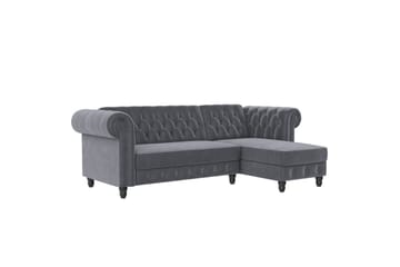 Bäddsoffa Felix 241x154x83 cm, Antracit, Sammet