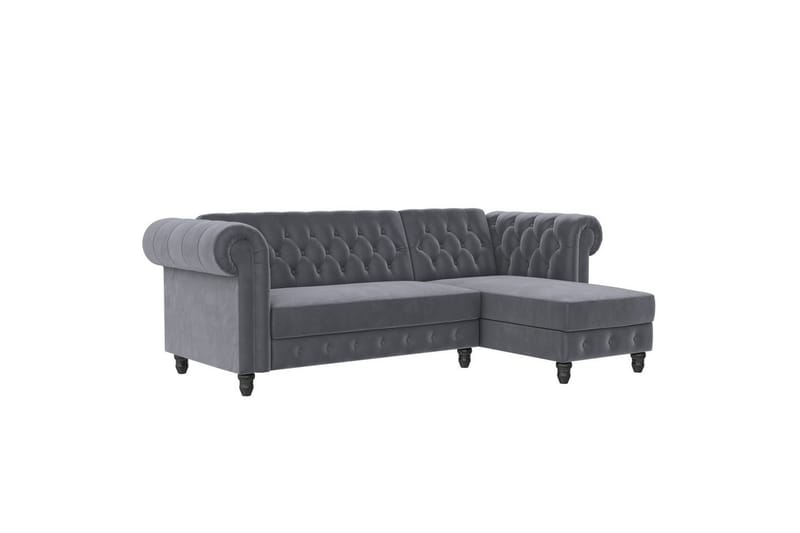 Bäddsoffa Felix 241x154x83 cm, Antracit, Sammet - 241x154x83 cm, Antracit, Sammet - Möbler - Soffa - Bäddsoffa - Bäddsoffa divan