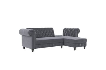Bäddsoffa Felix 241x154x83 cm, Antracit, Sammet - 241x154x83 cm, Antracit, Sammet - Möbler - Soffa - Bäddsoffa - Bäddsoffa divan