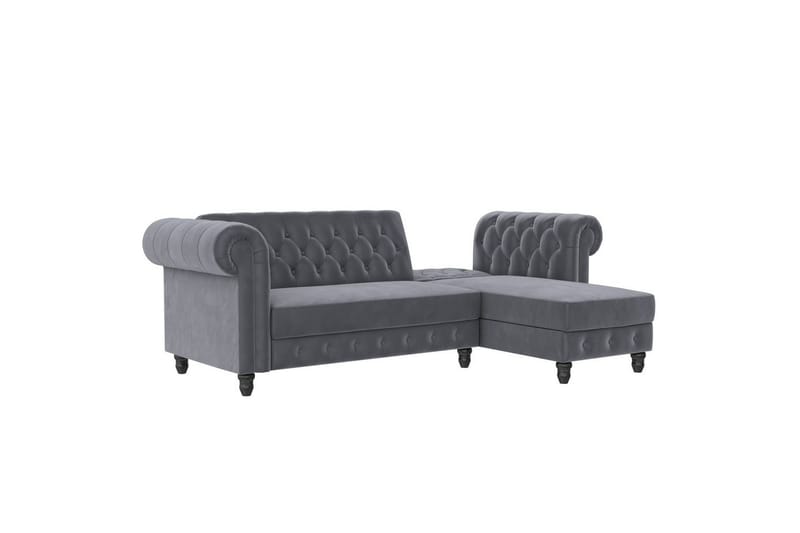 Bäddsoffa Felix 241x154x83 cm, Antracit, Sammet - 241x154x83 cm, Antracit, Sammet - Möbler - Soffa - Bäddsoffa - Bäddsoffa divan